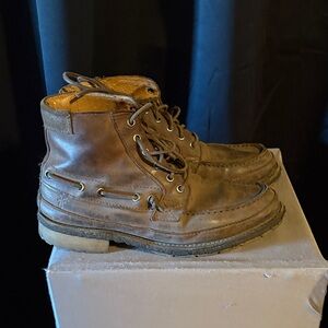 Frye Brown Leather Lace-Up Boots